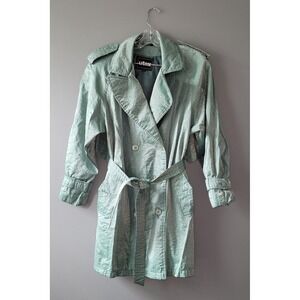 Utex Design Spring & Summer Khaki Green‎ Double Breasted Trench Coat Size 10